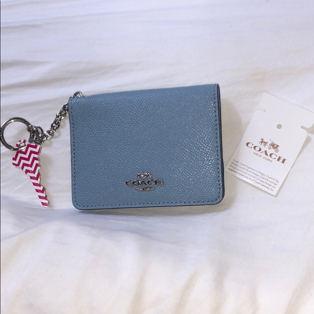 Coach Keychain Wallet In Baby Blue Color